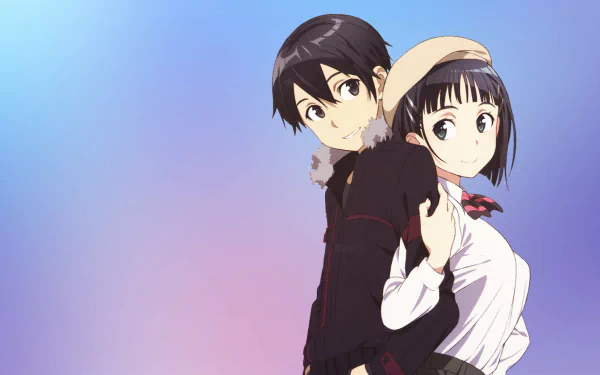 Kazuto Kirigaya Kirito (Sword Art Online) Suguha Kirigaya Anime Sword Art Online HD Desktop Wallpaper | Background Image