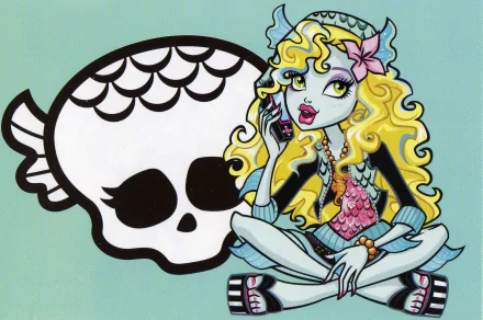 HD desktop wallpaper featuring an emo gothic Monster High doll by Mattel, styled with fantasy elements from the TV show.