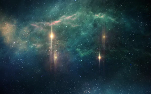 HD PC wallpaper of a vast galaxy with glowing stars, inspired by the space-themed video game Endless Space 2.
