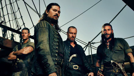 Luke Arnold John Silver (Black Sails) Toby Stephens Captain Flint (Black Sails) Zach McGowan Charles Vane (Black Sails) TV Show Black Sails HD Desktop Wallpaper | Background Image
