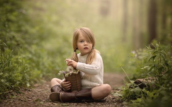 Photography Child Depth Of Field Blonde Little Girl Path HD Wallpaper | Background Image