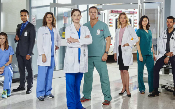 Wendy Crewson Julia Taylor Ross Michael Shanks Daniel Gillies Erica Durance TV Show Saving Hope HD Desktop Wallpaper | Background Image
