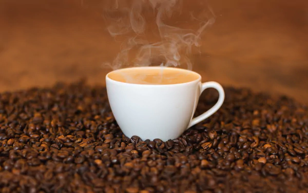  Steaming Cup of Hot Coffee