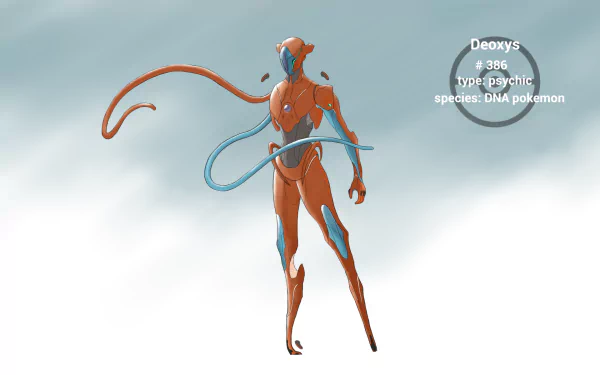 HD desktop wallpaper featuring the Pokémon Deoxys, a psychic-type DNA Pokémon, against a cloudy backdrop.