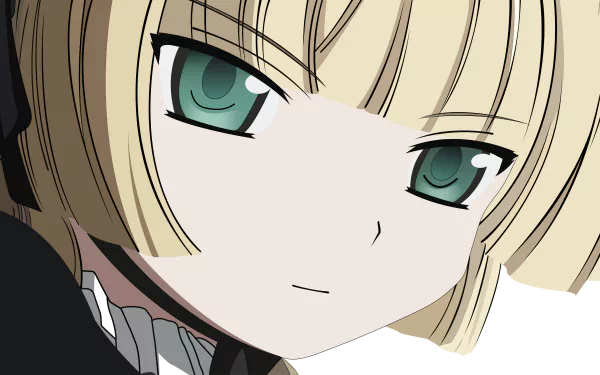 Close-up HD anime wallpaper of Victorique de Blois from Gosick, featuring her distinctive green eyes and blonde hair in sharp detail.