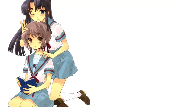 Ryōko Asakura Yuki Nagato Anime The Melancholy of Haruhi Suzumiya HD Desktop Wallpaper | Background Image