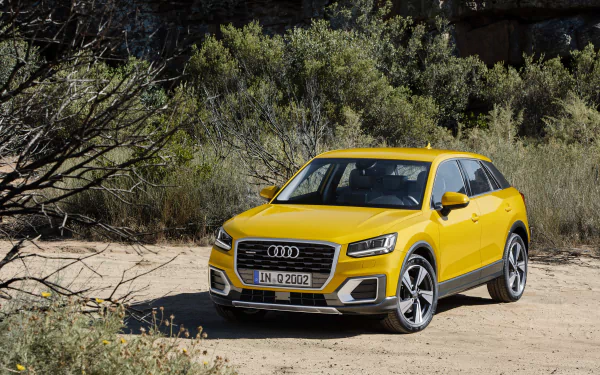 SUV yellow car car Audi vehicle Audi Q2 HD Desktop Wallpaper | Background Image
