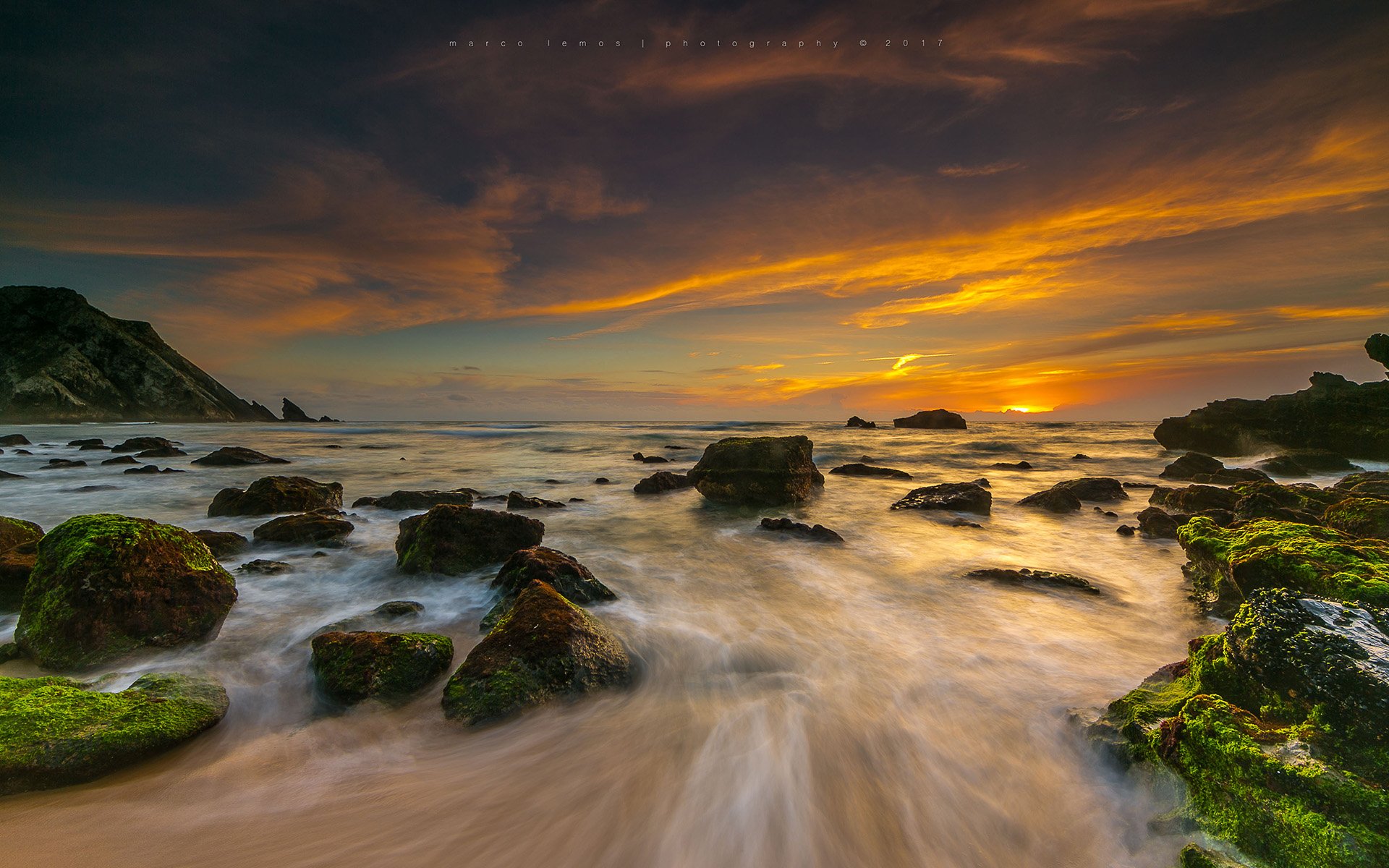 Download Horizon Sea Ocean Sunset Nature Beach HD Wallpaper by Marco Lemos