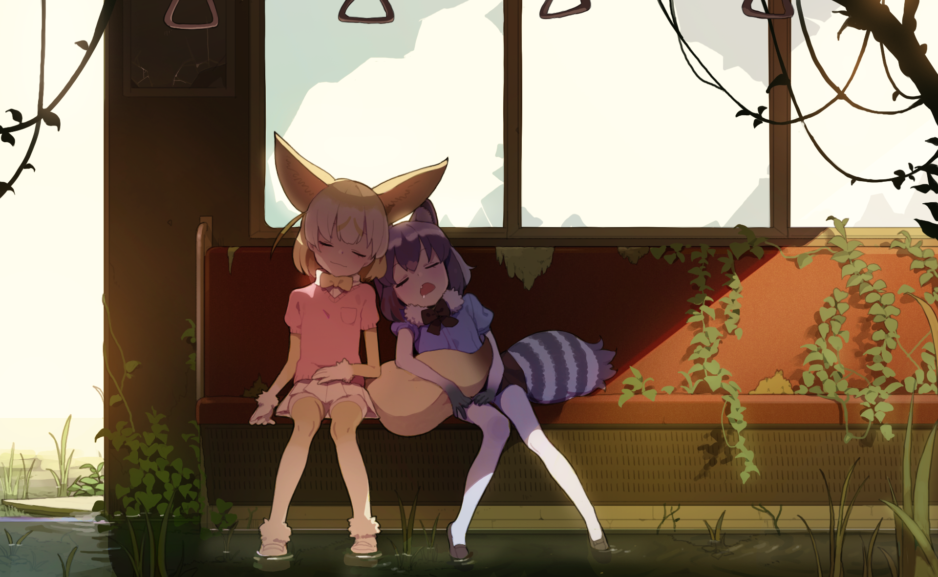 Download Fennec (Kemono Friends) Raccoon (Kemono Friends) Anime Kemono Friends HD Wallpaper