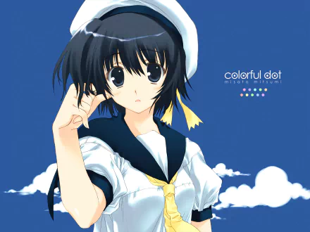 blush cloud black eyes black hair short hair hat Anime Original HD Desktop Wallpaper | Background Image