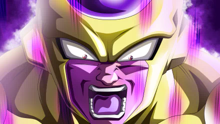 HD desktop wallpaper of Frieza from Dragon Ball Super, showcasing an intense and powerful expression with vibrant colors and dynamic energy.