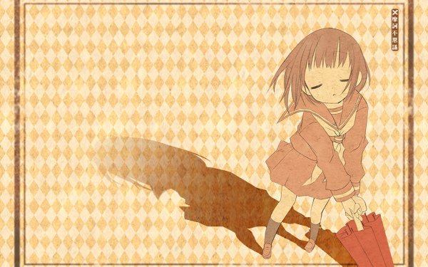 Anime Original Short Hair Brown Hair Umbrella HD Wallpaper | Background Image