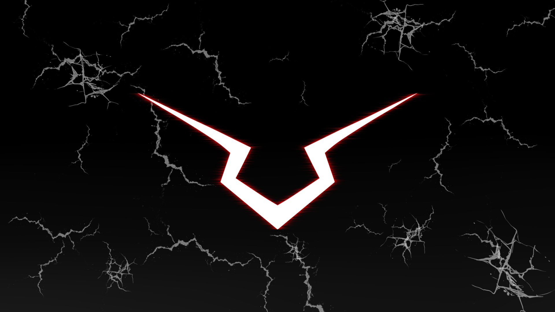 HD anime desktop wallpaper featuring the iconic glowing red emblem from Code Geass against a black background with lightning accents.