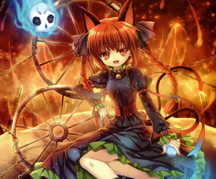 Rin Kaenbyou Anime Touhou HD Desktop Wallpaper | Background Image