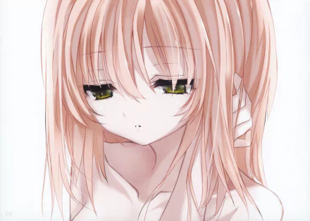 yellow eyes brown hair long hair Anime Original HD Desktop Wallpaper | Background Image