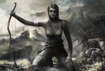 woman warrior bow Lara Croft video game Tomb Raider (2013) HD Desktop Wallpaper | Background Image