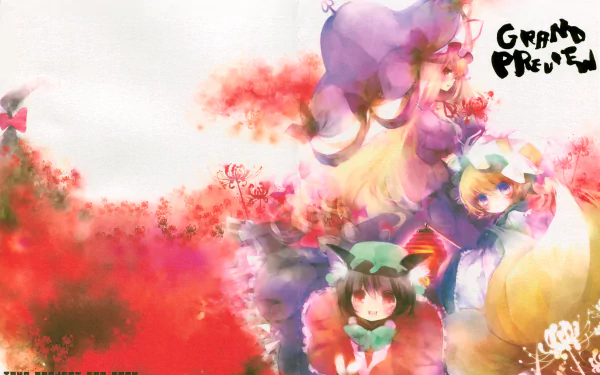 Yukari Yakumo Ran Yakumo Chen (Touhou) Anime Touhou HD Desktop Wallpaper | Background Image