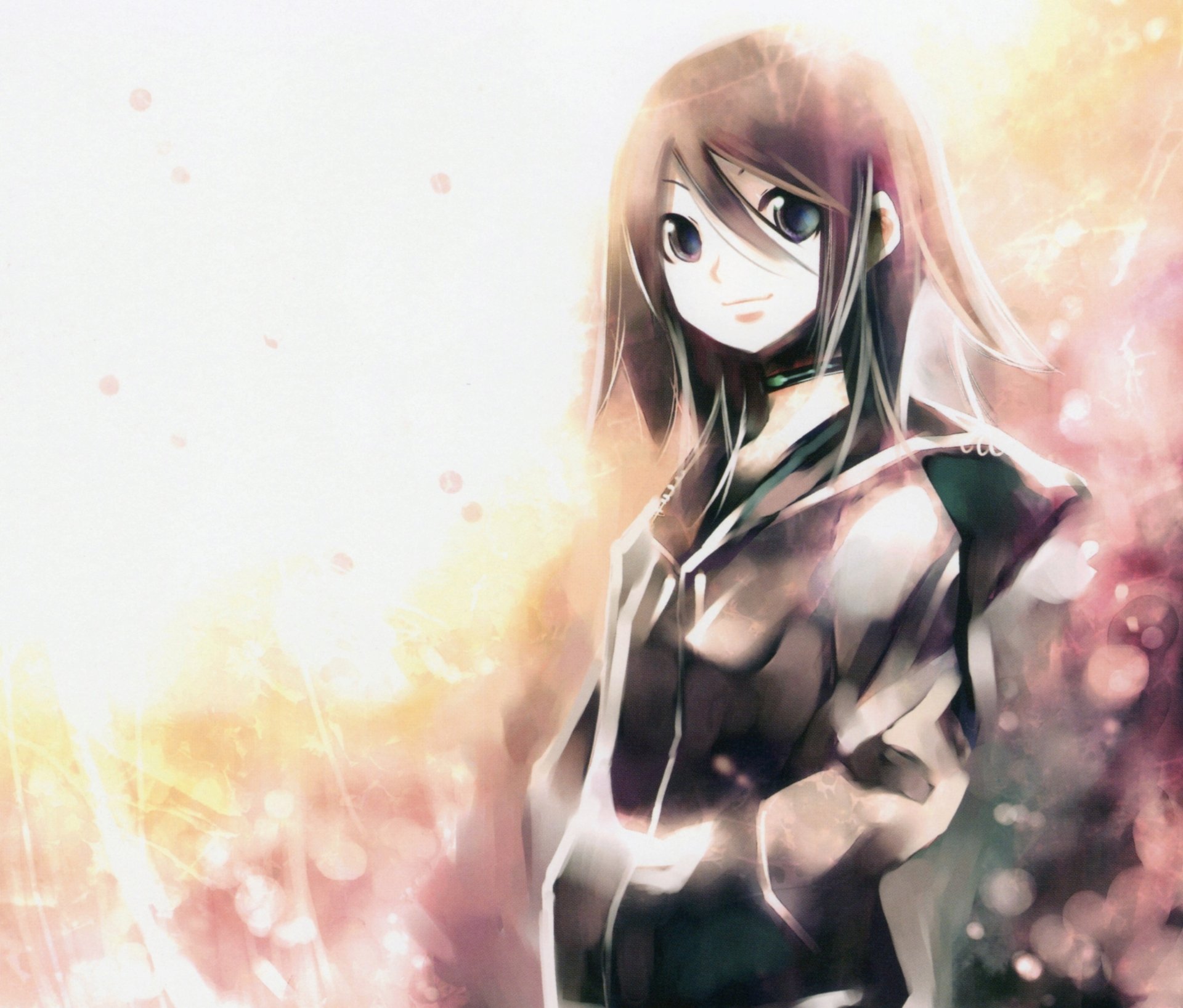 Download Brown Hair Black Eyes Smile Short Hair Anime Original HD Wallpaper by KEI