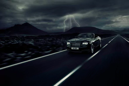 grand tourer night black car car Rolls-Royce vehicle Rolls-Royce Dawn HD Desktop Wallpaper | Background Image