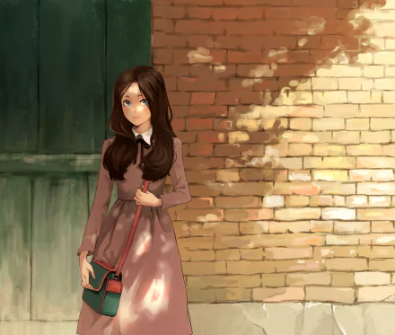 blue eyes long hair bag Anime girl anime girl HD Desktop Wallpaper | Background Image