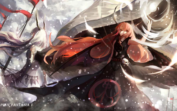 wings red hair white hair Anime Pixiv Fantasia T HD Desktop Wallpaper | Background Image