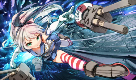Rensouhou-chan Shimakaze (Kancolle) Anime Kantai Collection HD Desktop Wallpaper | Background Image
