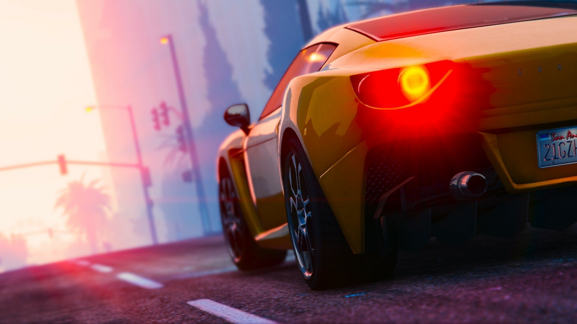 Download Car City Road Video Game Grand Theft Auto V HD Wallpaper