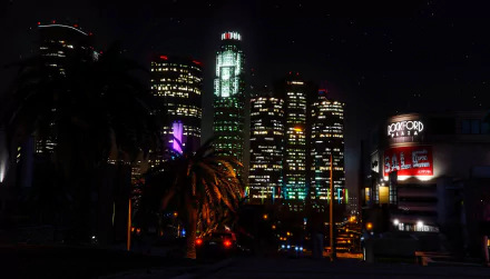 skyscraper Los Santos night city video game Grand Theft Auto V HD Desktop Wallpaper | Background Image