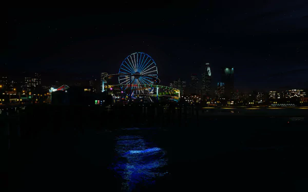 roller coaster night video game Grand Theft Auto V HD Desktop Wallpaper | Background Image