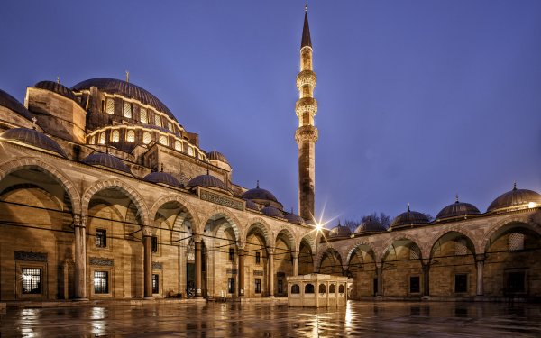 Religious Suleymaniye Mosque Mosques Mosque Architecture Night Dome Building Istanbul HD Wallpaper | Background Image