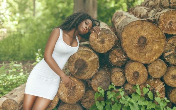 Women Model Brunette White Dress Log Depth Of Field HD Wallpaper | Background Image