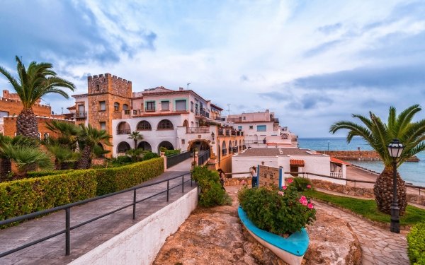 Man Made Town Towns House Coast Spain HD Wallpaper | Background Image