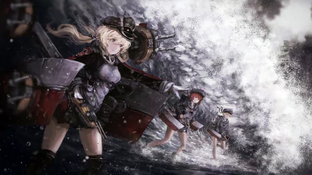 Z3 Max Schultz (Kancolle) Z1 Leberecht Maass (Kancolle) Prinz Eugen (Kancolle) Anime Kantai Collection HD Desktop Wallpaper | Background Image
