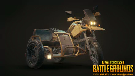 HD wallpaper of a motorcycle from PlayerUnknown's Battlegrounds against a dark background.