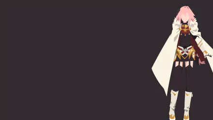 Minimalist HD desktop wallpaper featuring Astolfo (Rider of Black) from Fate/Apocrypha, with a dark background and the character positioned on the right, showcasing a clean and simple design.