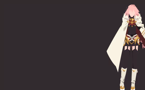Minimalist HD desktop wallpaper featuring Astolfo (Rider of Black) from Fate/Apocrypha, with a dark background and the character positioned on the right, showcasing a clean and simple design.