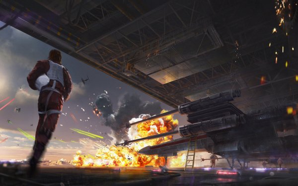 Sci Fi Star Wars Explosion Pilot Sky Cloud X-Wing TIE Fighter HD Wallpaper | Background Image