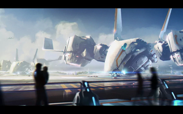 airport people Sci Fi spaceship HD Desktop Wallpaper | Background Image