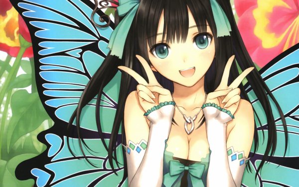 Anime Original Butterfly Daisy HD Wallpaper | Background Image