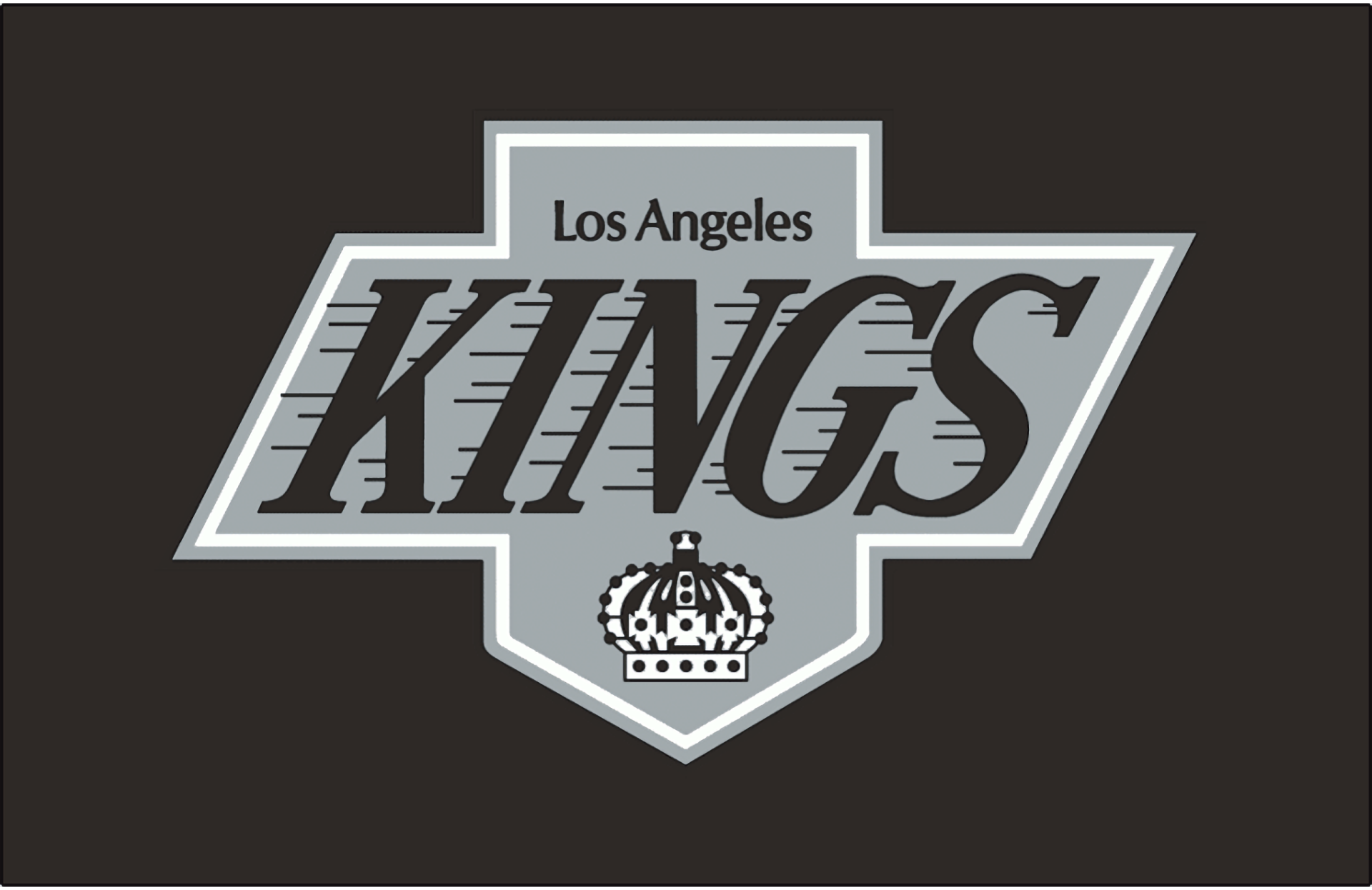HD desktop wallpaper featuring the Los Angeles Kings logo on a dark background, highlighting the NHL team's brand in a sleek, sports-themed design.