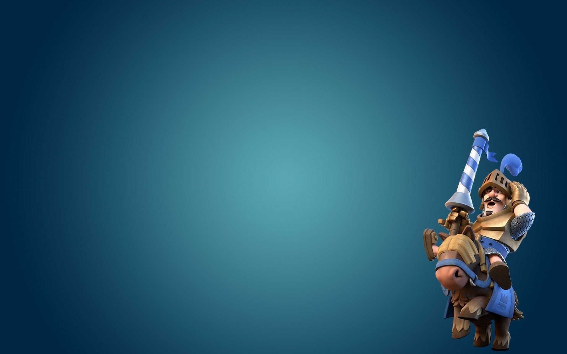 HD PC desktop wallpaper featuring Clash Royale characters against a blue gradient background, highlighting the vibrant and dynamic style of the video game.