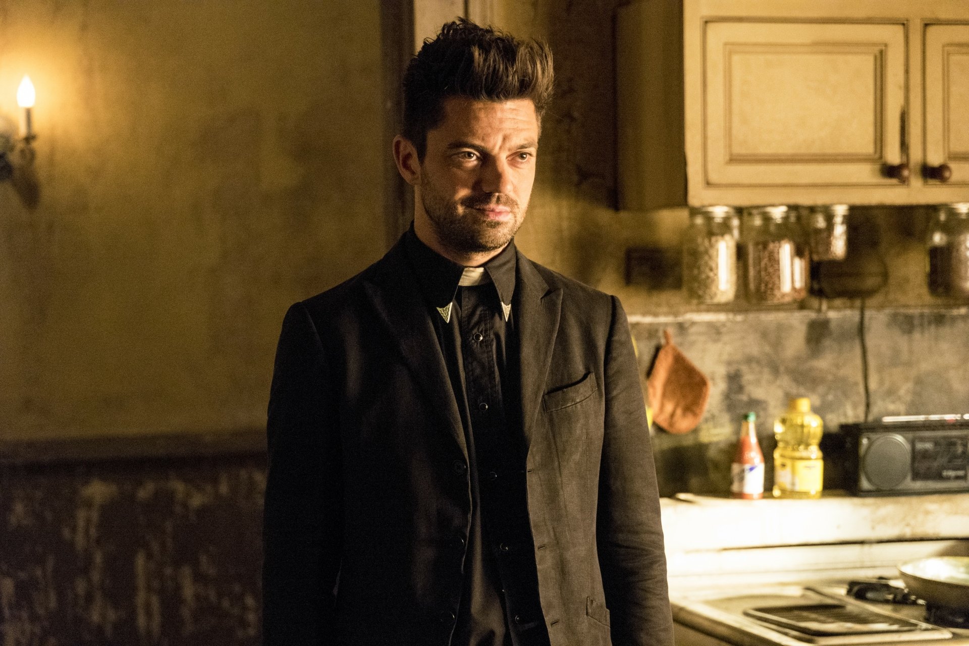 Download Jesse Custer Dominic Cooper TV Show Preacher 4k Ultra HD Wallpaper