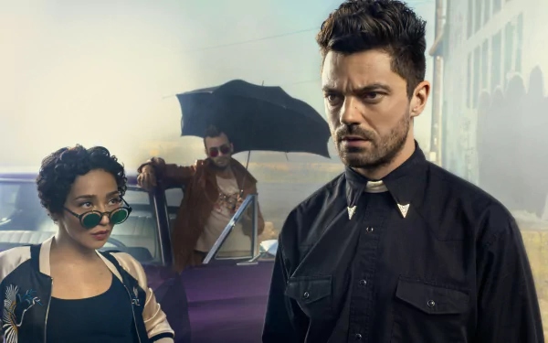 Tulip O'Hare Ruth Negga Cassidy (Preacher) Joseph Gilgun Jesse Custer Dominic Cooper TV Show preacher HD Desktop Wallpaper | Background Image