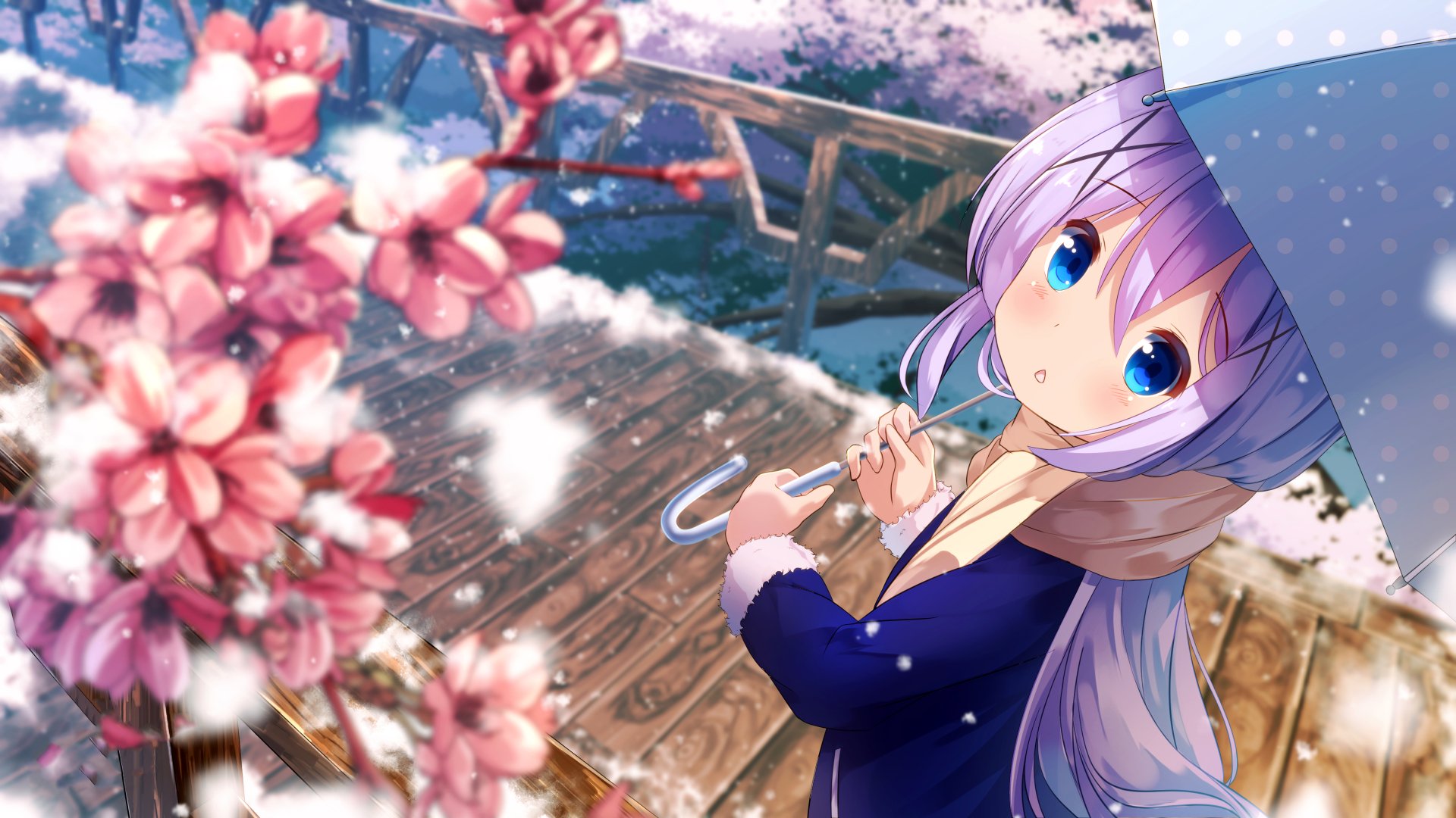 Chino Kafū Spring Stroll - 4K Ultra HD Wallpaper by チノマロン