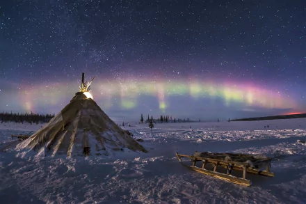  Wigwam on Starry Alaskan Night