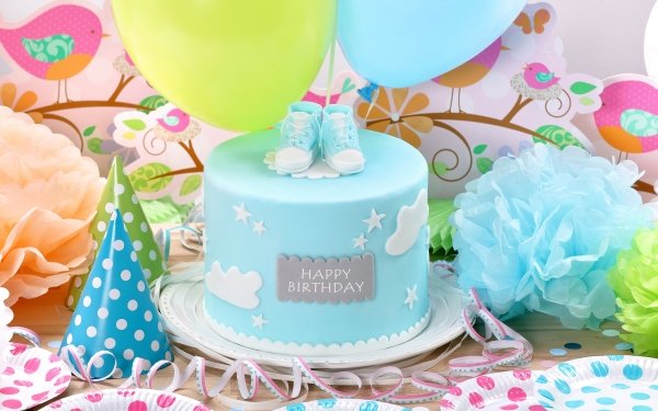 Holiday Birthday Happy Birthday Cake Pastry Colors Celebration HD Wallpaper | Background Image