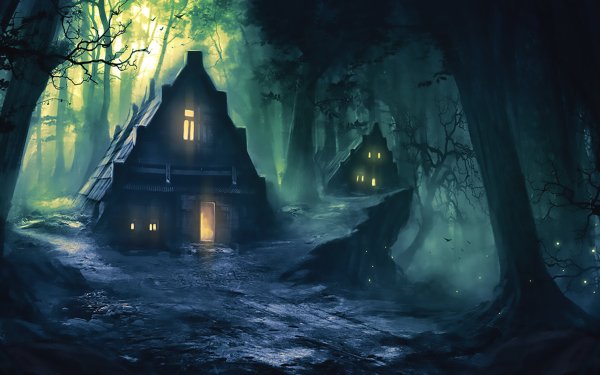 Fantasy House Forest HD Wallpaper | Background Image