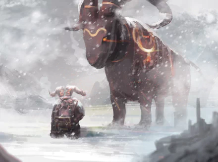 snowfall Ornn (League of Legends) warrior video game League Of Legends HD Desktop Wallpaper | Background Image