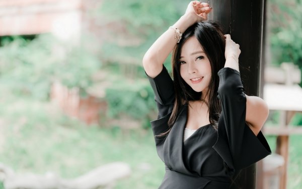 Women Asian Model Brunette Depth Of Field Smile HD Wallpaper | Background Image