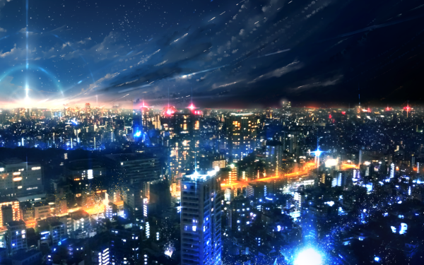 Anime Original City Sunset HD Wallpaper | Background Image